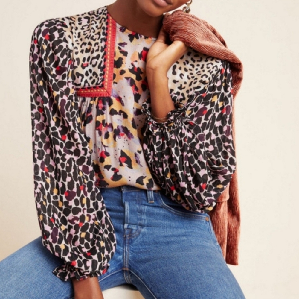 Anthropologie Joelle Bl^nk Peasant Blouse